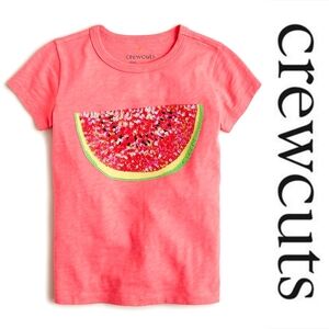 Crewcuts Girl's Sequin Watermelon Graphic Tee
